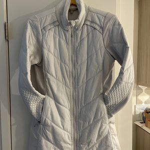 White Athleta Spring Puffer Coat